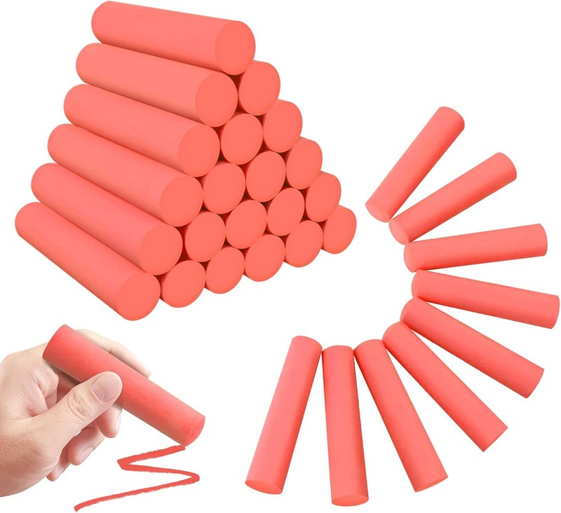 FELIZROCA 50 Pack Washable Sidewalk Chalks for Kids Non-Toxic Jumbo Chalk for Outdoor Art Play, Colored Chalk for Painting on Chalkboard, Blackboard and Playground(Orange Red) - Image 1